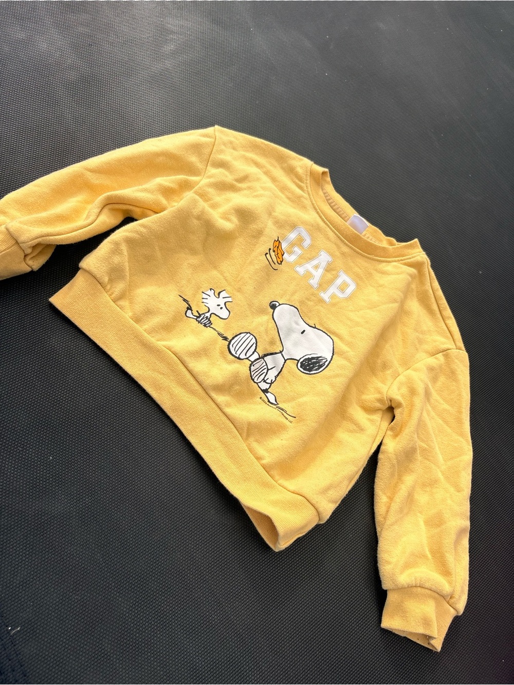 GAP Kids Mustard Yellow Snoopy & Woodstock Crewneck Sweatshirt